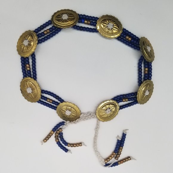 Concho Belt with Blue Beads main image 6